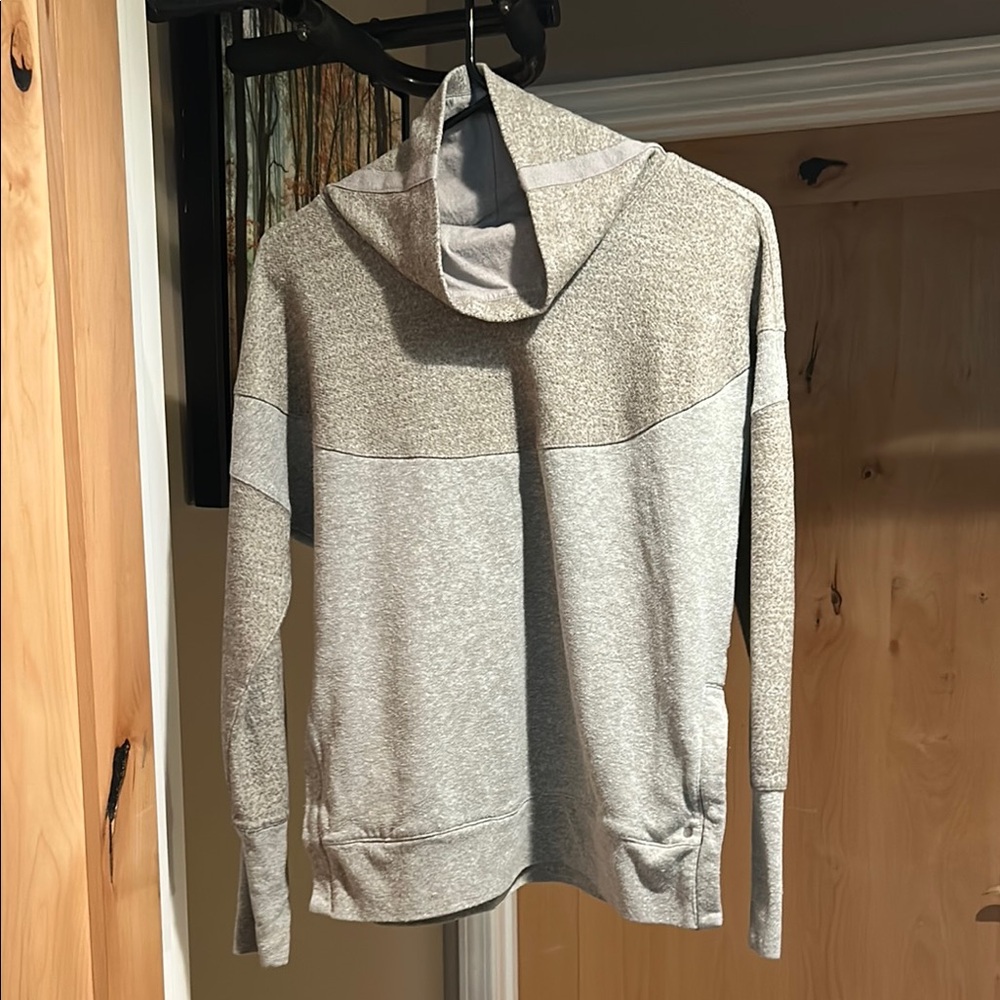 Prana Cozy Gray and Cream Hoodie